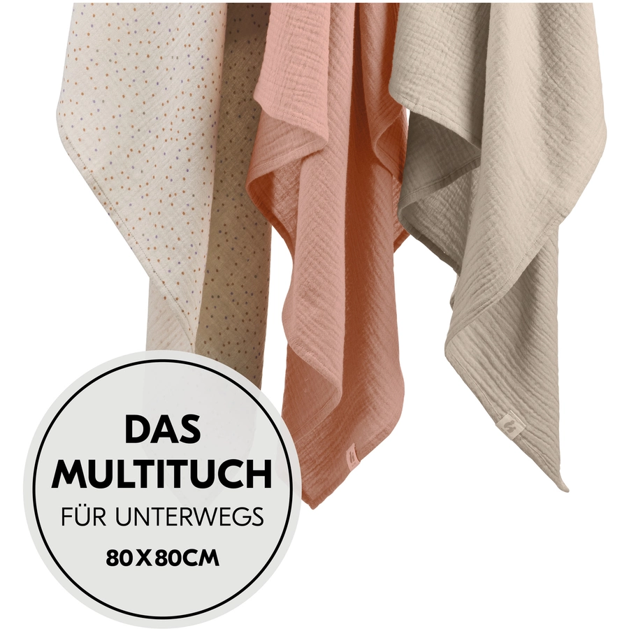 hauck Spucktücher Cuddle N Clean 3er Set Beige DotsCorkBeige