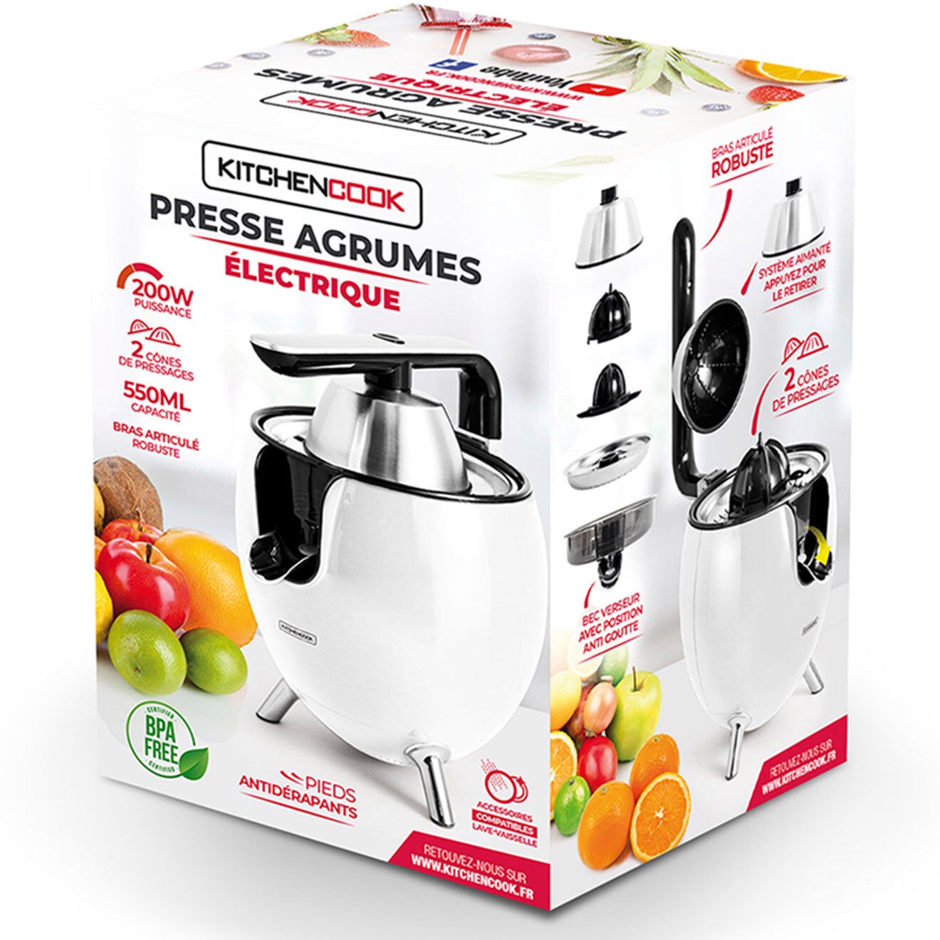 Kitchencook Presse-Agrume électrique blanc - 550 ml