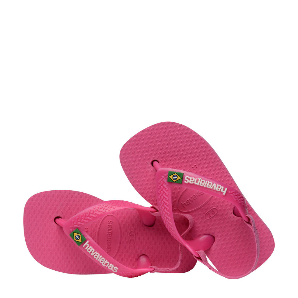 Havaianas Baby Brasil Logo IIteenslippers met hielbandje roze