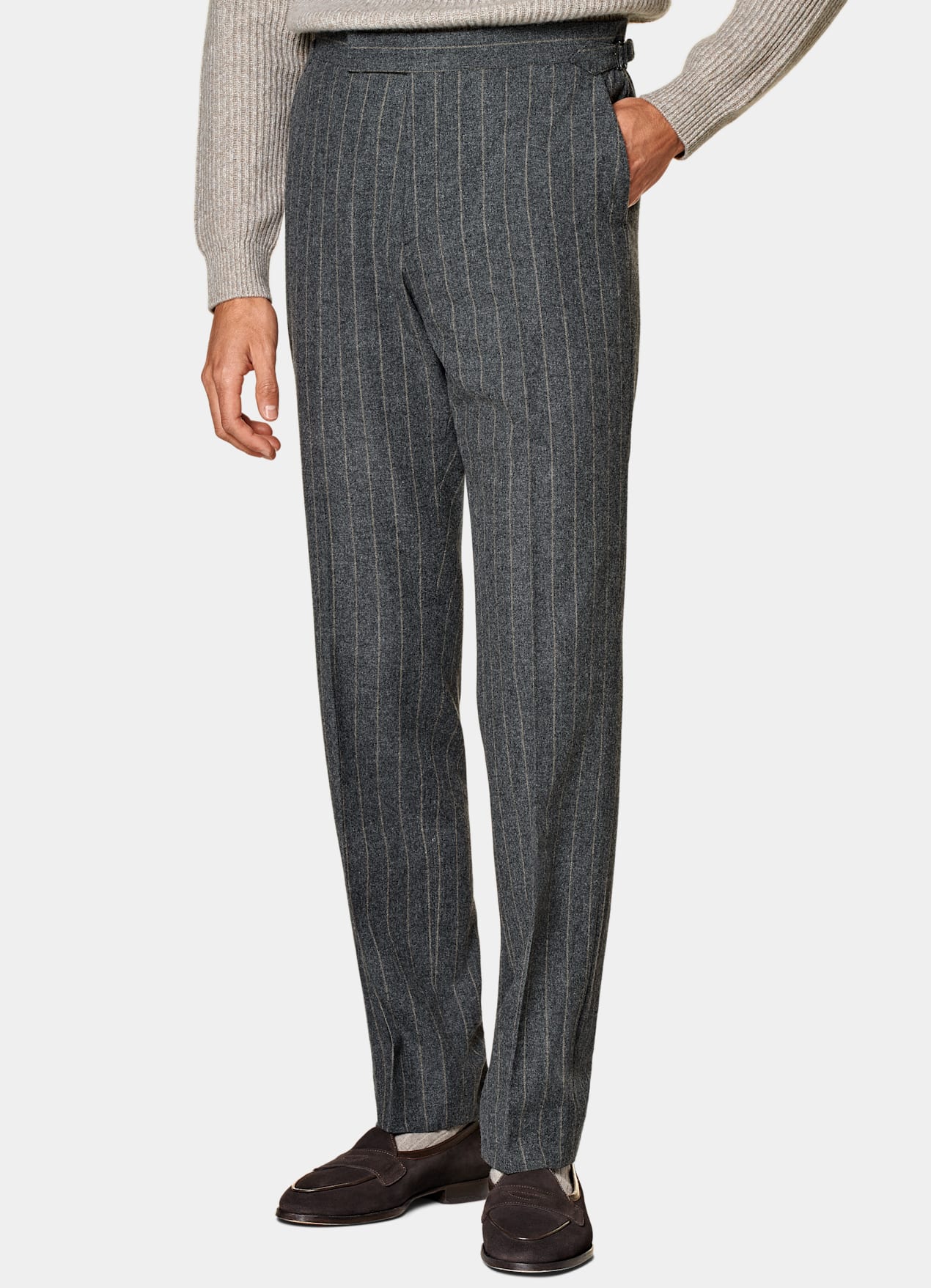 Costume Milano coupe Tailored gris foncé à rayures