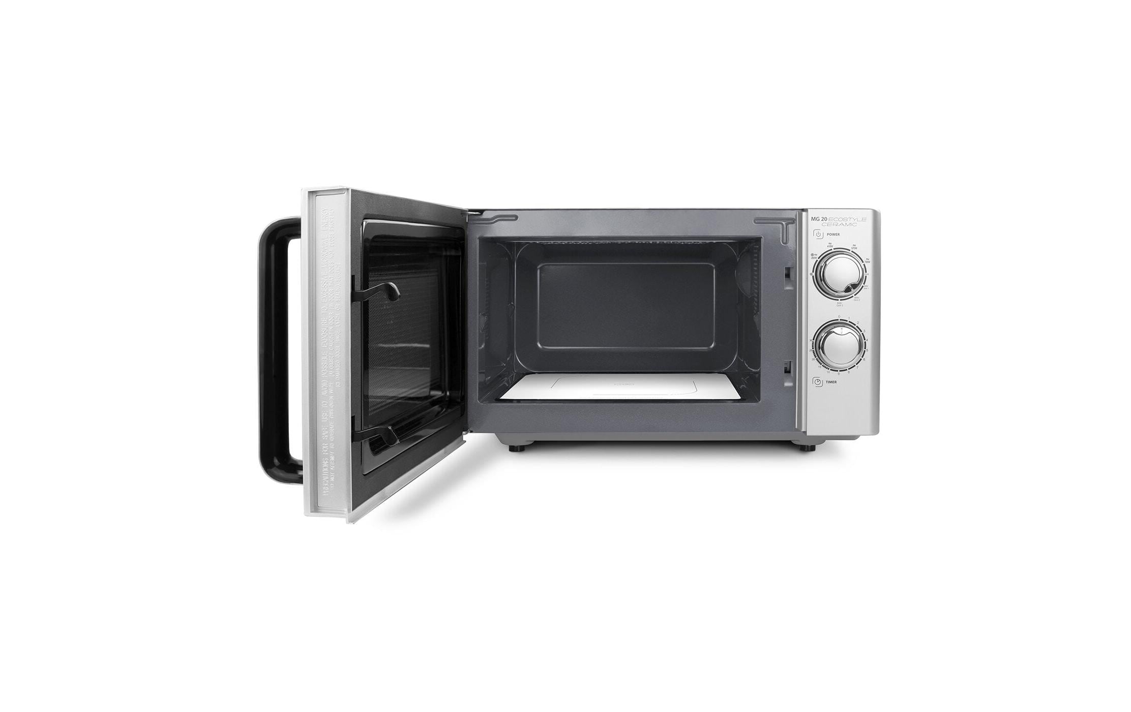 Mikrowelle MG 20 Ecostyle Ceramic Schwarz/Silber<br>Mikrowelle mit Keramikboden und Grillfunktion