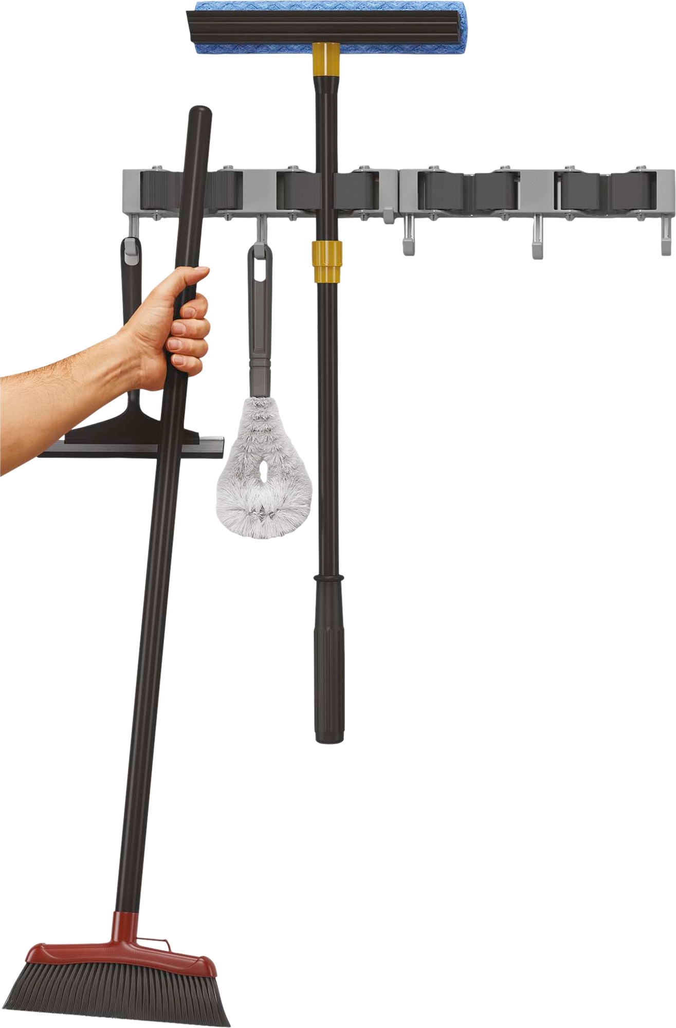 Metaltex Hang-up 6 Klemmleiste für Besen 3-er Set