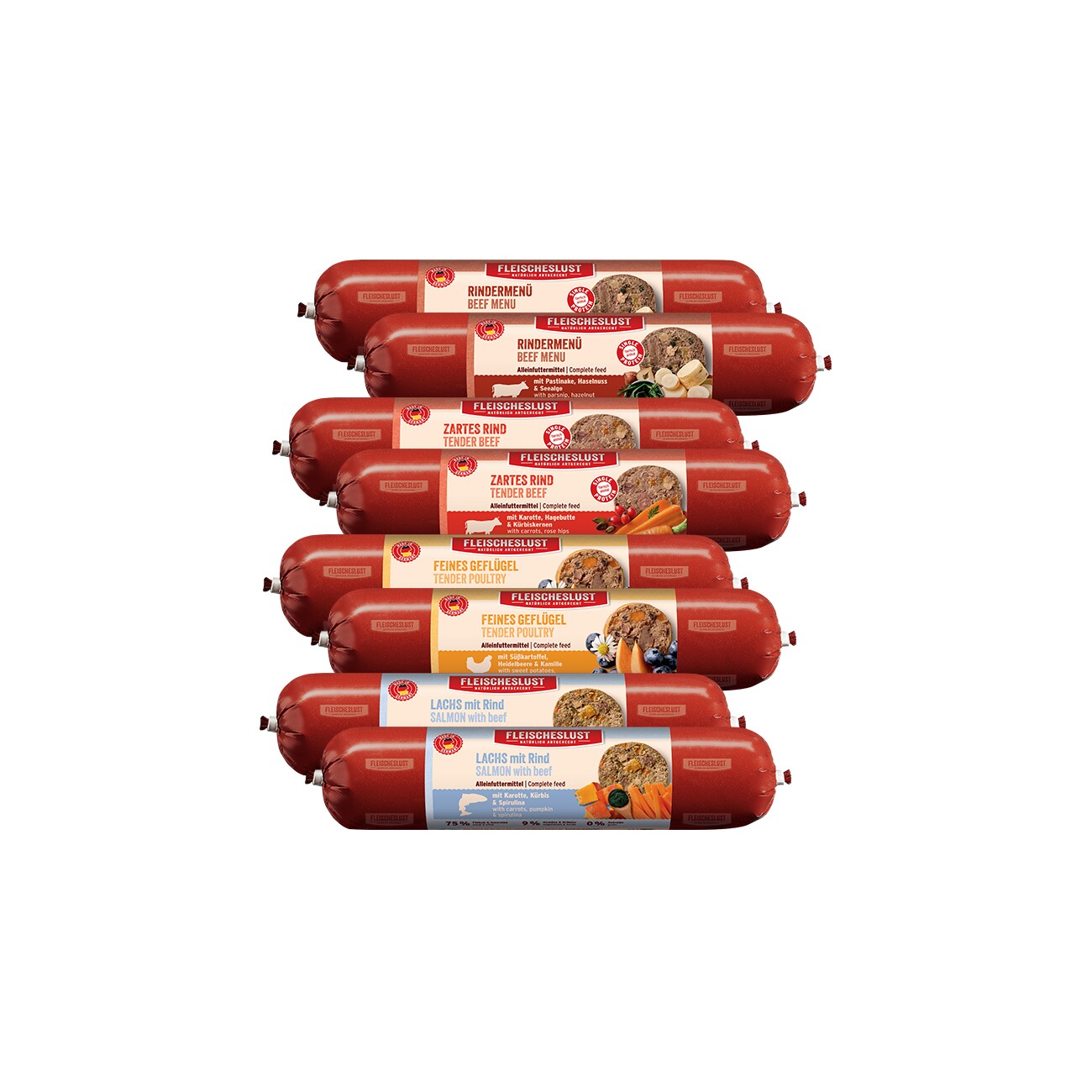 Fleischeslust Nassfutter Hund Classic Adult Gemischte Futterbox 8x400 g