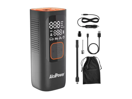 Mini compresseur portable pour voiture et vélo 160 PSI 3 en 1 Compresseur, PowerBank et torche
