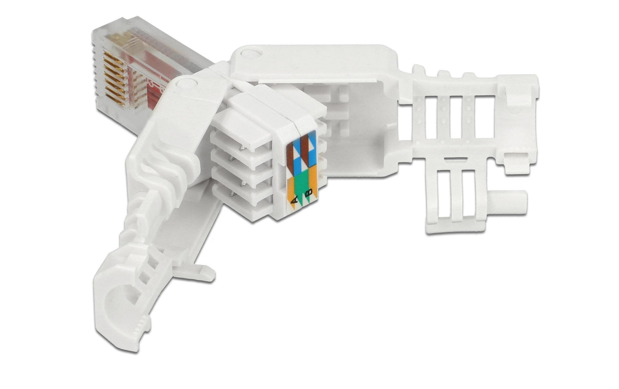 Stecker RJ45 Cat.6 UTP 2 Stück, WeissDelock RJ45 Stecker Cat.6 UTP werkzeugfrei 2 Stück
