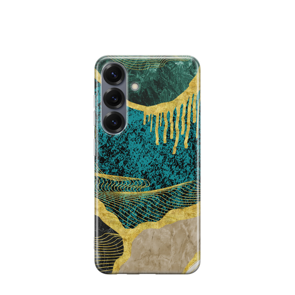 Samsung Galaxy S25 Gummi Hülle Marmor Marble 14 - Grün