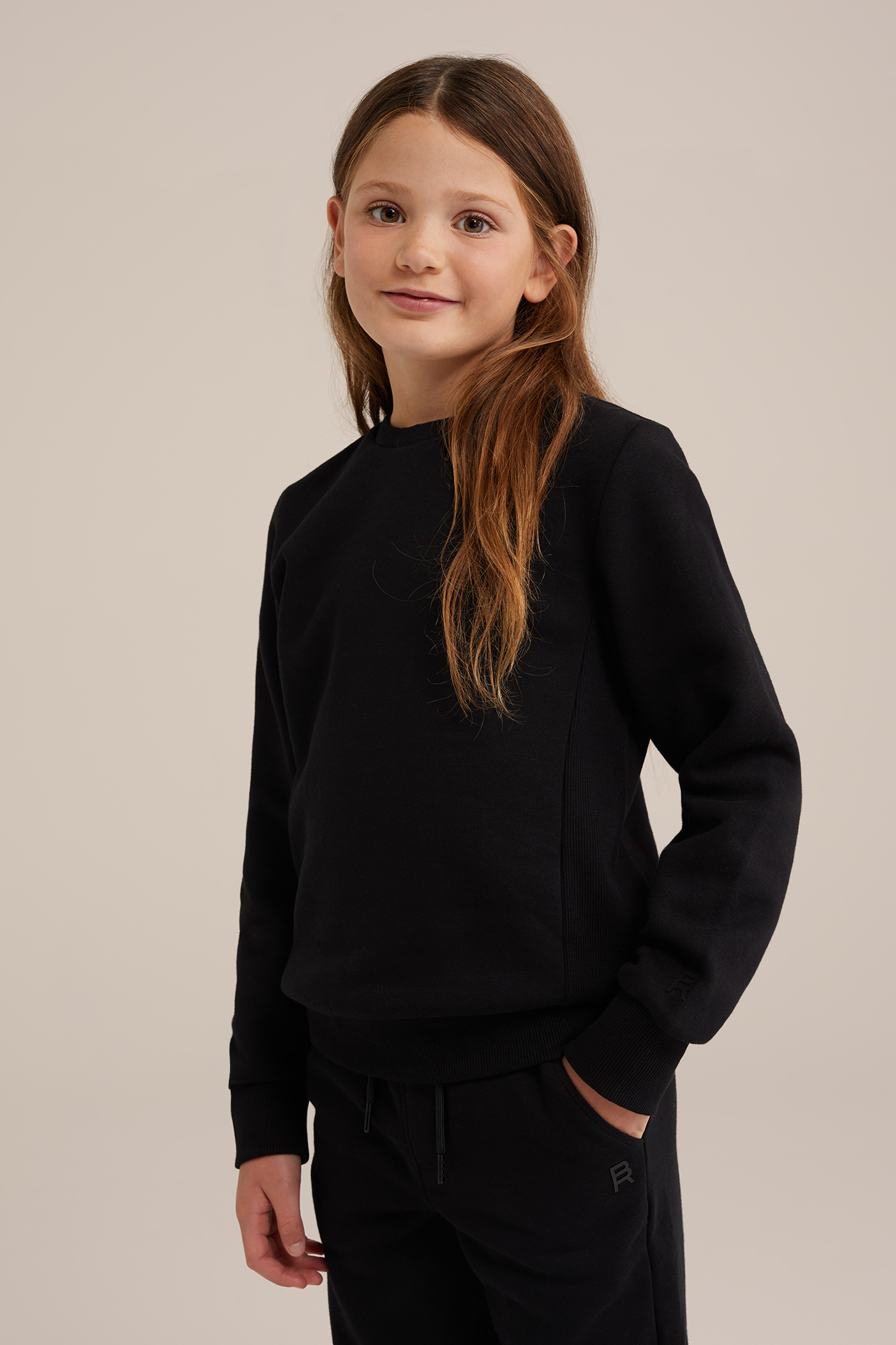 Unisex sweater met geribde details Blue Ridge Zwart