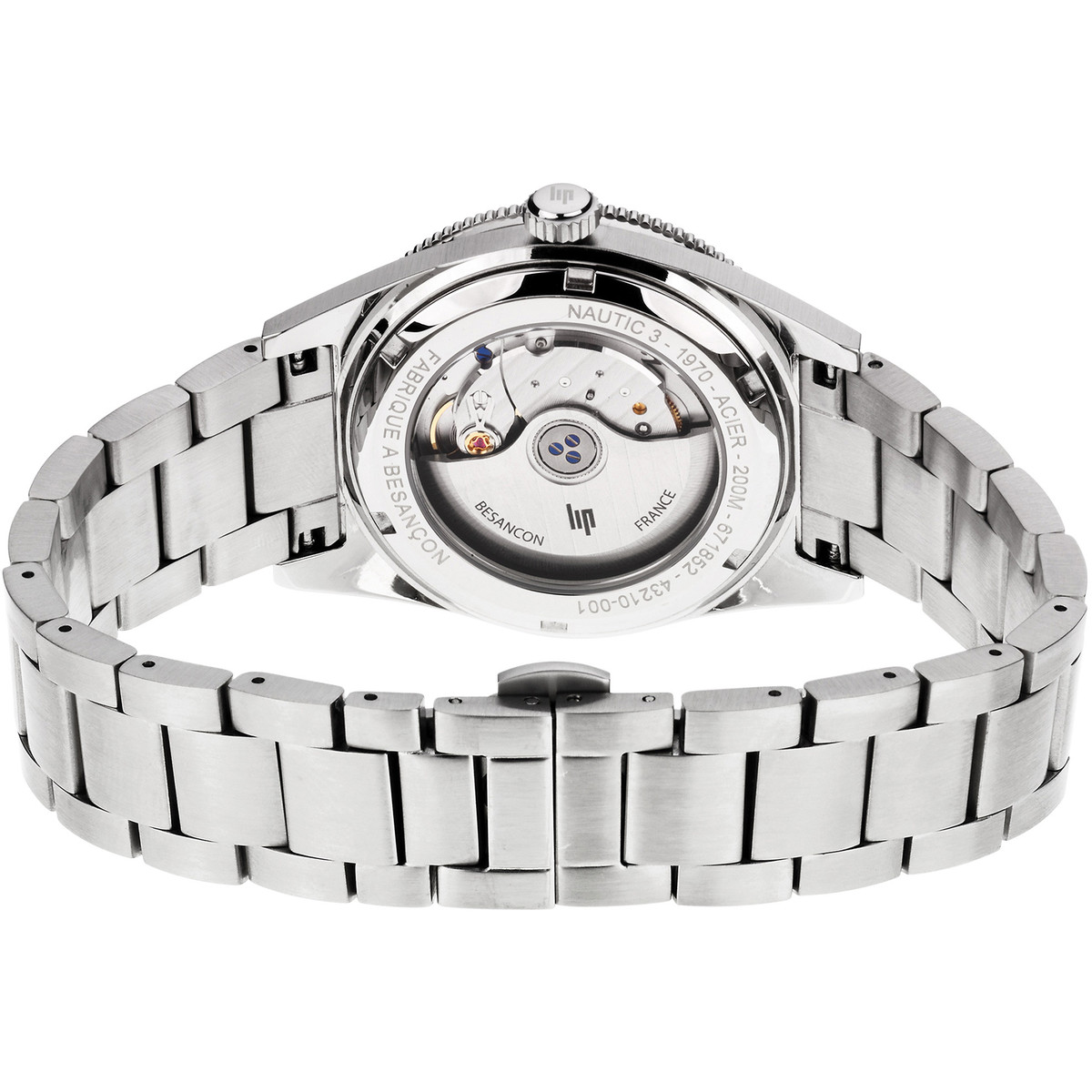 Montre LIP homme automatique, bracelet métal argent