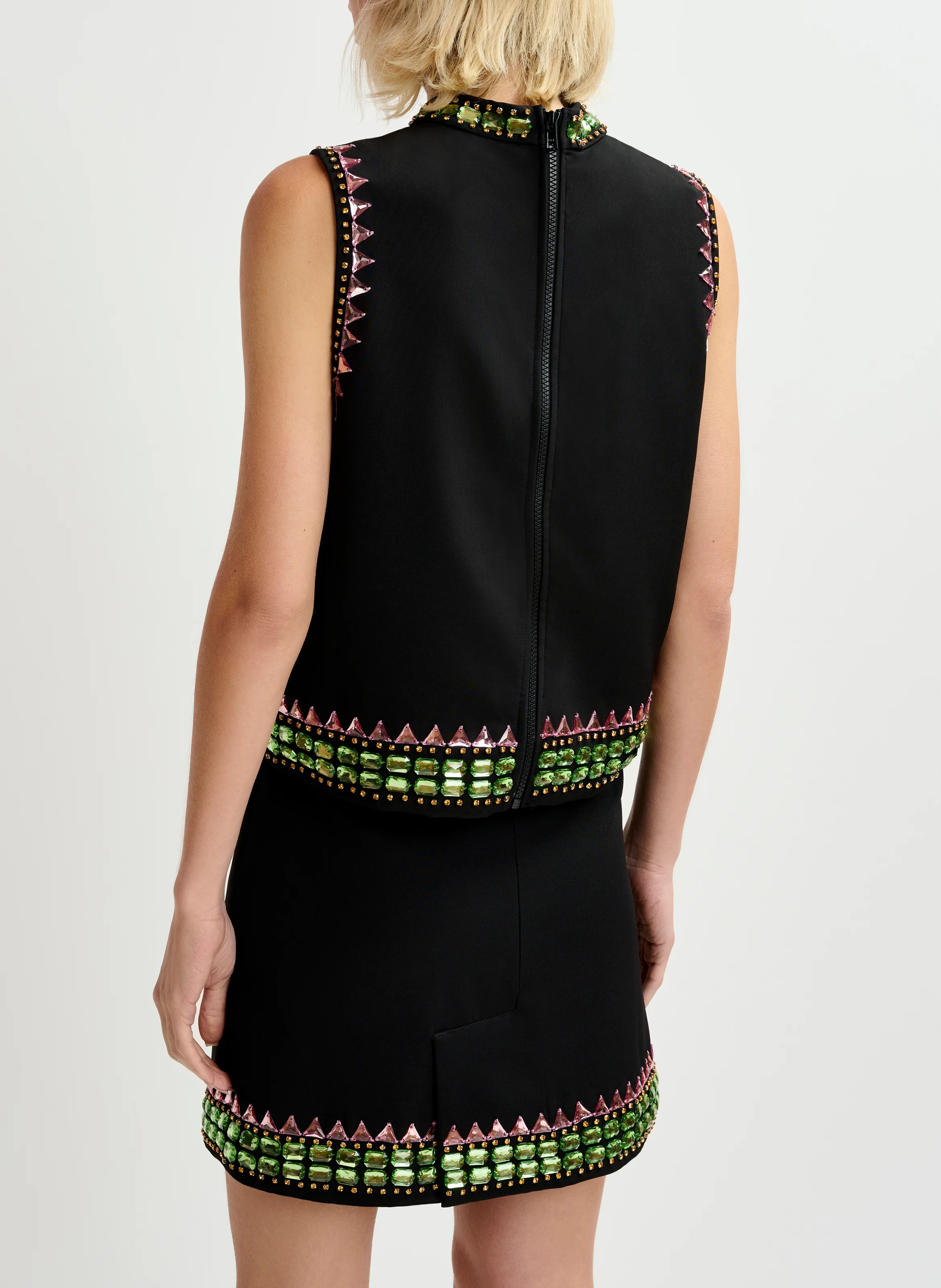 GYMNAST - Top droit à strass | Noir