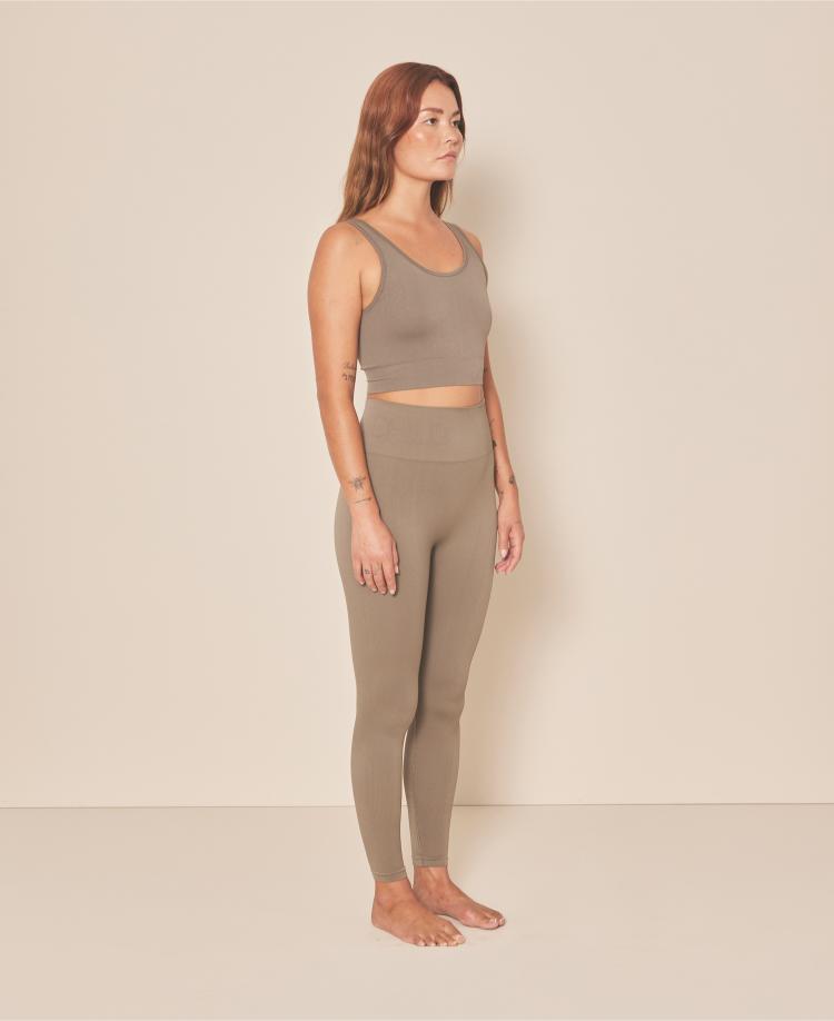 Moonchild Soft Rib Seamless Crop Top Womens Sage