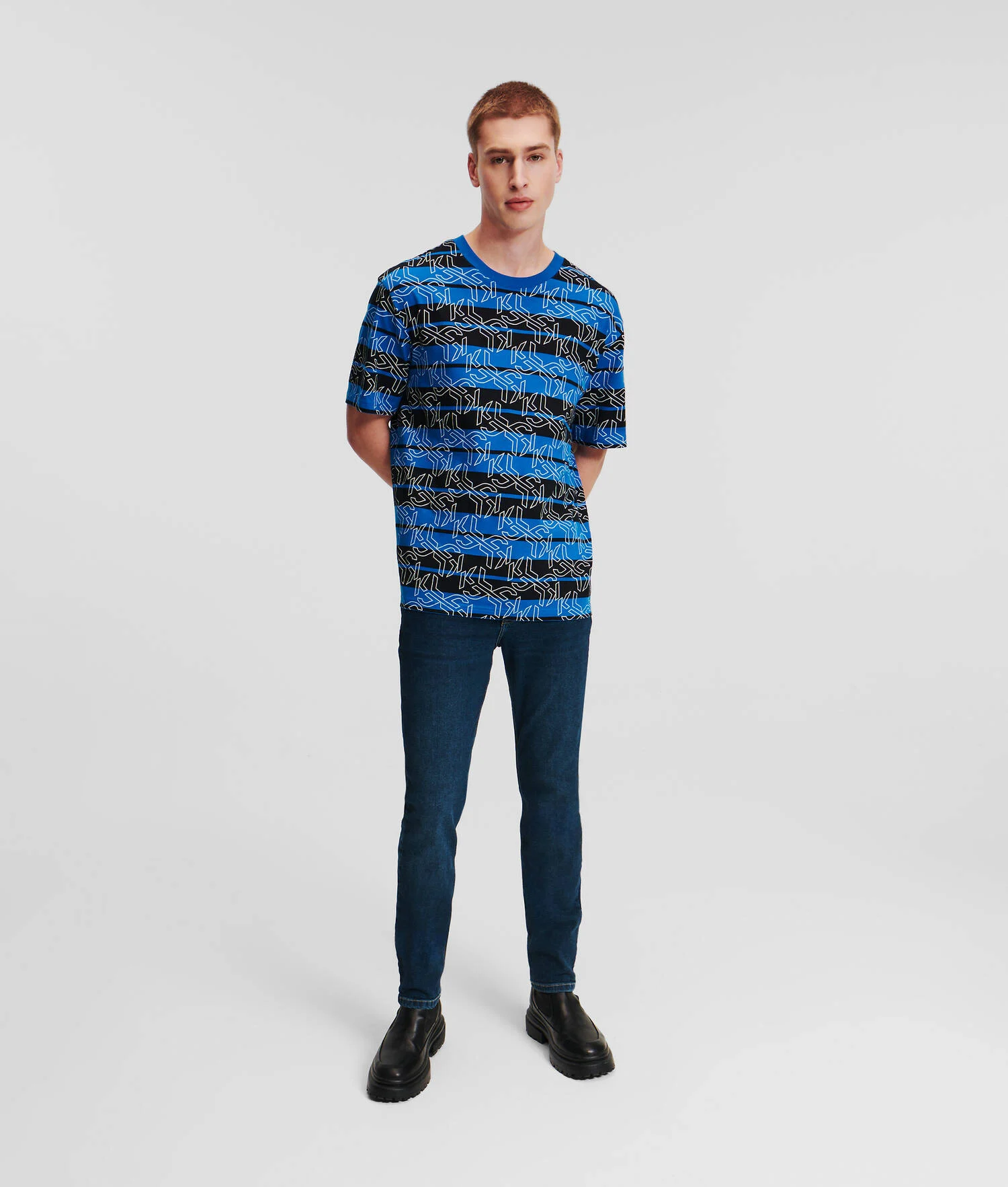 T-SHIRT RAYÉ KLJ MONOGRAM