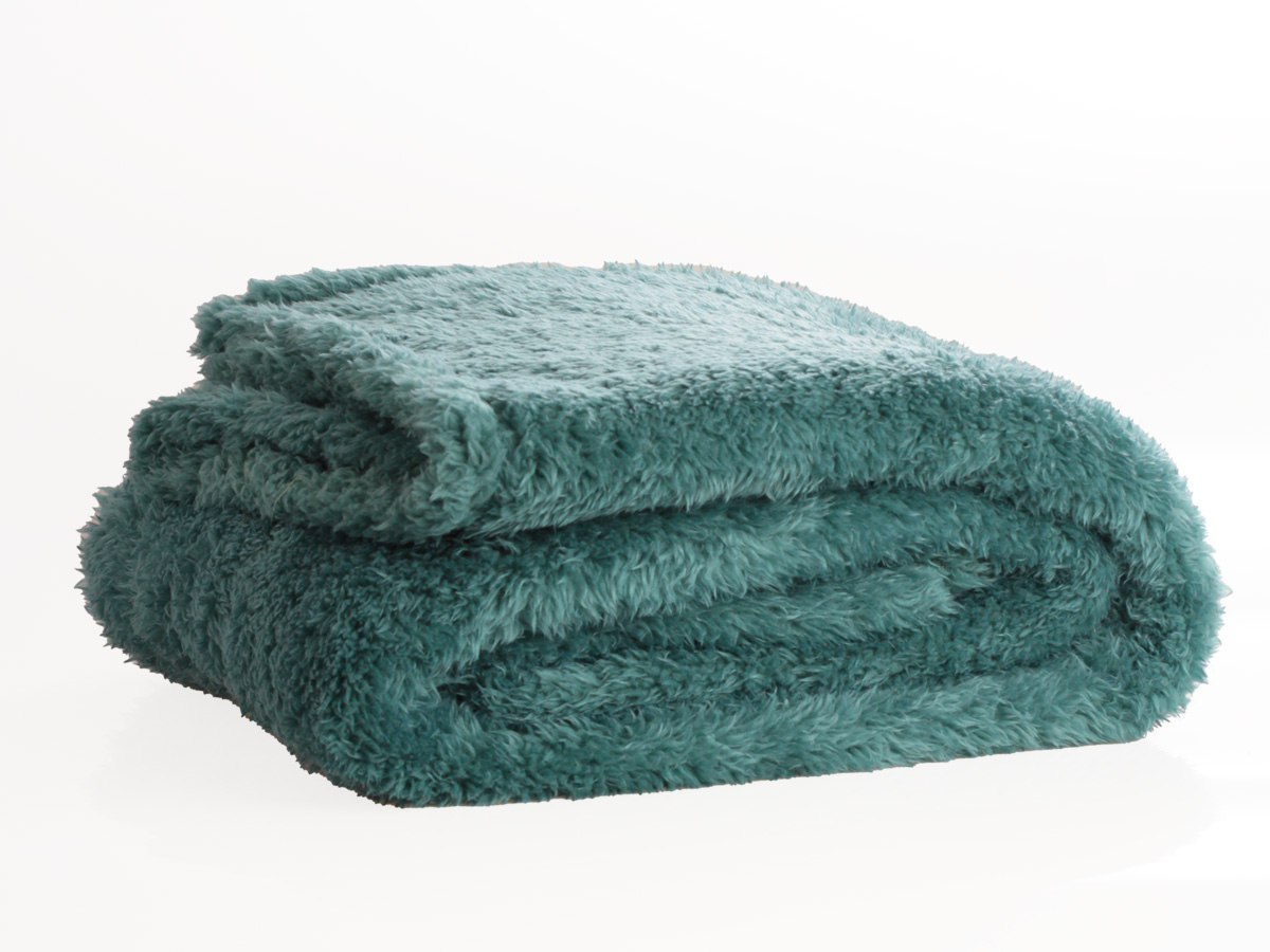 PHLOX Teddy 130 x 170 cm plaid - groen blauw