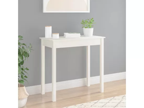 Table console Blanc 80x40x75 cm Bois massif de pin