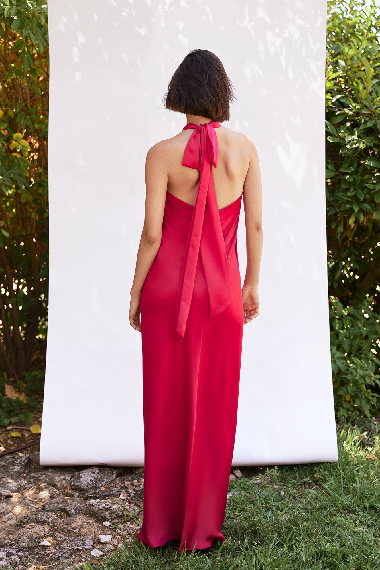 Vestido tomara que caia com estampa de romã - Vermelho