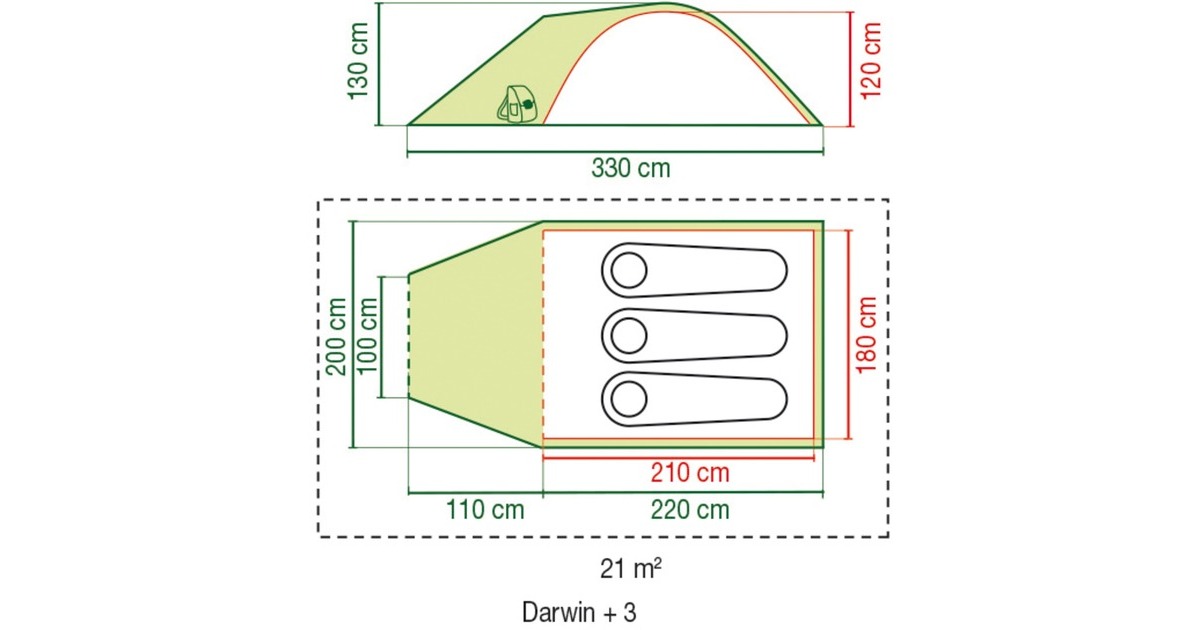 ColemanDarwin 3 Plus tent  (Donkergroen)
