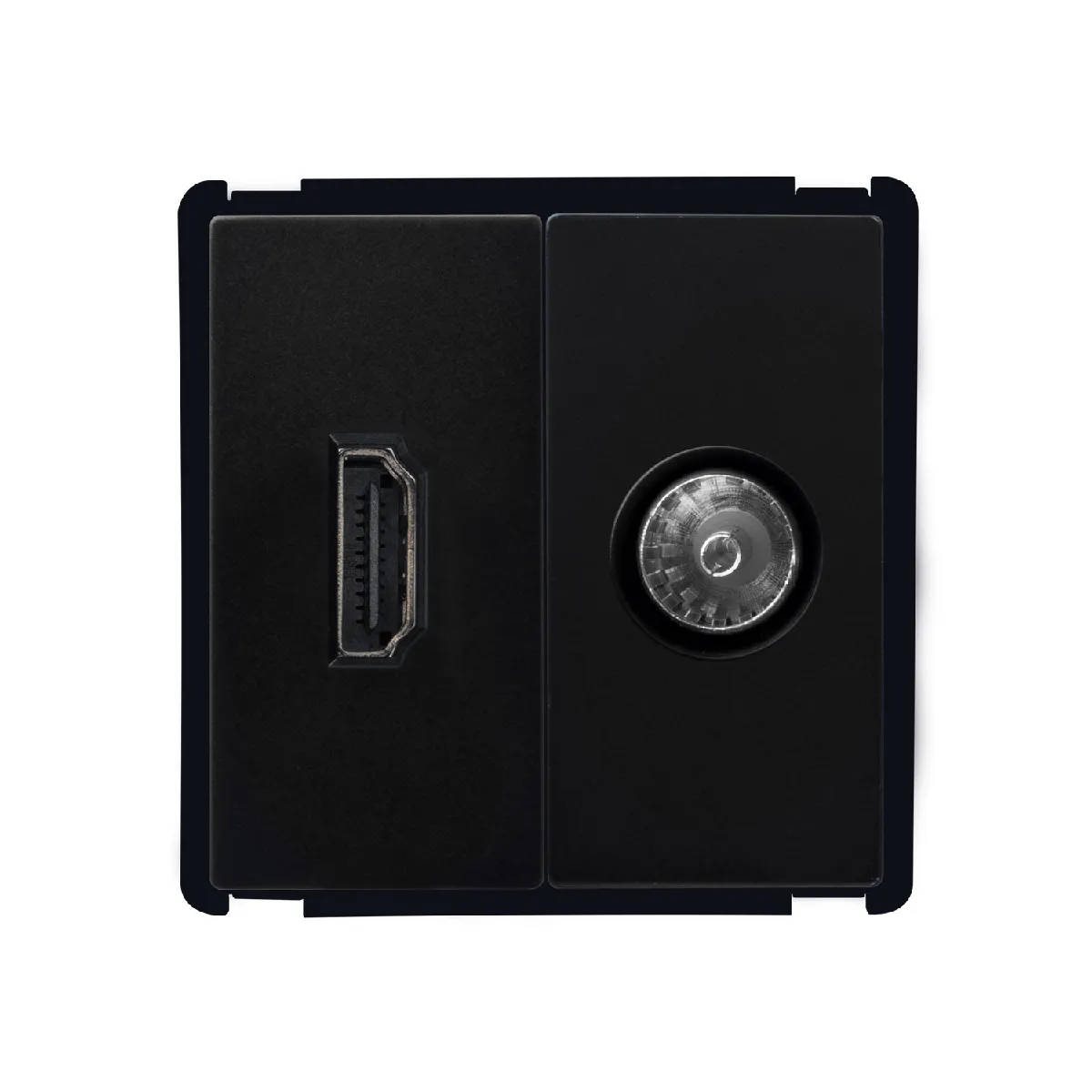Ledkia Modern Prise HDMI + TV - Noir