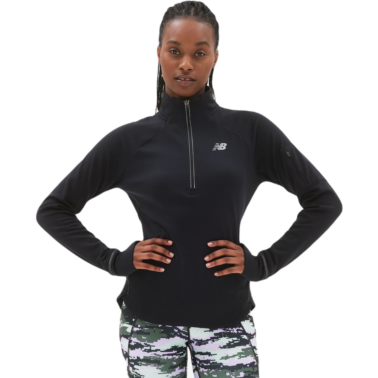 New Balance Heat Grid Half-Zip Longsleeve Dames