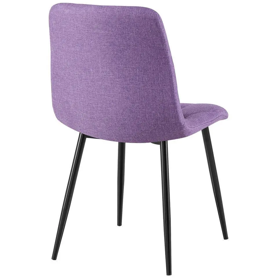 CLP Eetkamerstoel Clairton zwart Frame - Stof - purper