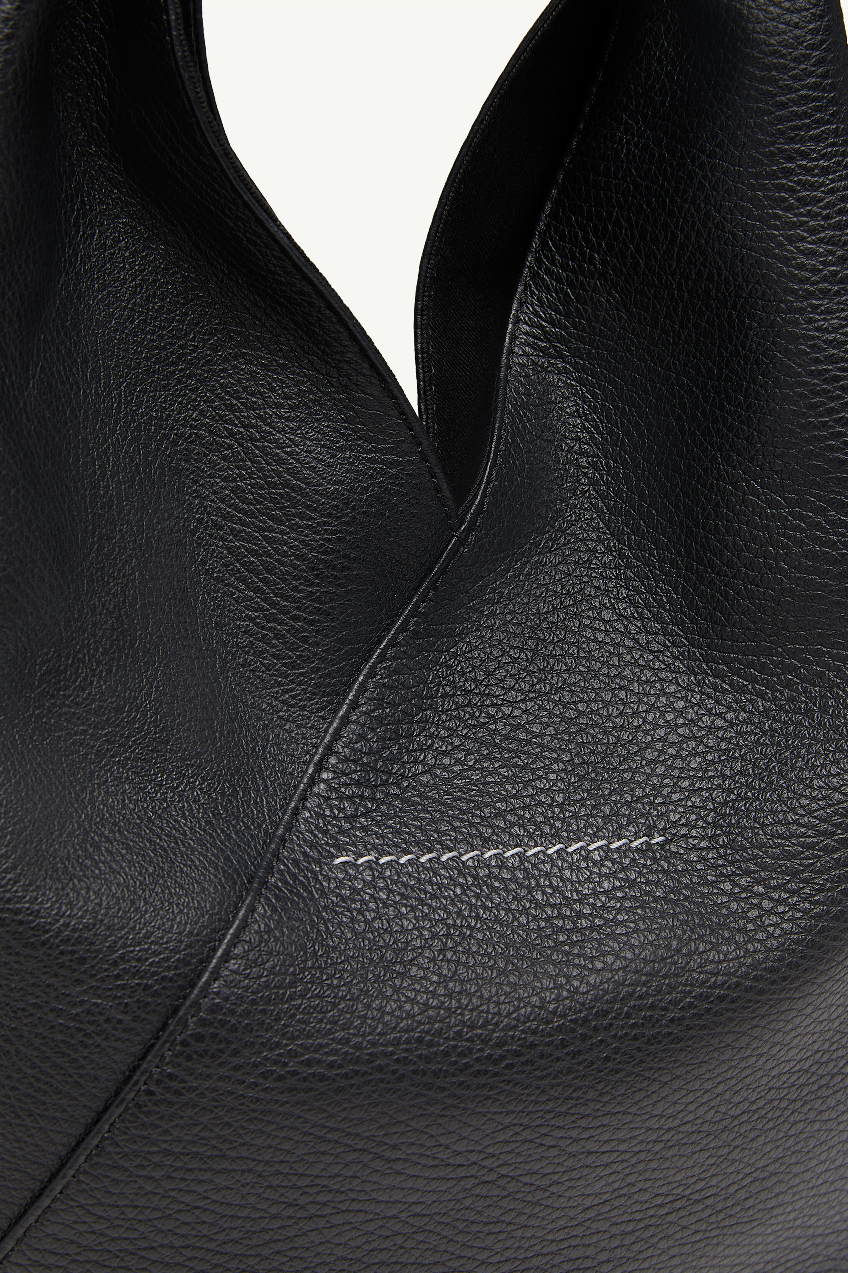 Sac Hobo Japanese Bag en cuir de veau pour femme | MM6 Noir