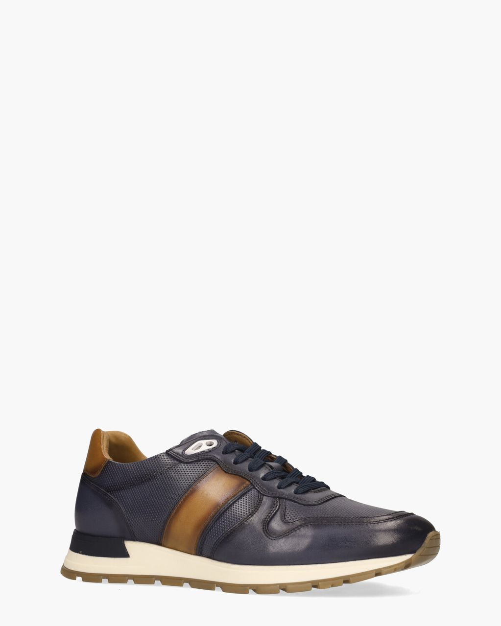 Daniel Kenneth Winay Donkerblauw/Cognac Herensneakers