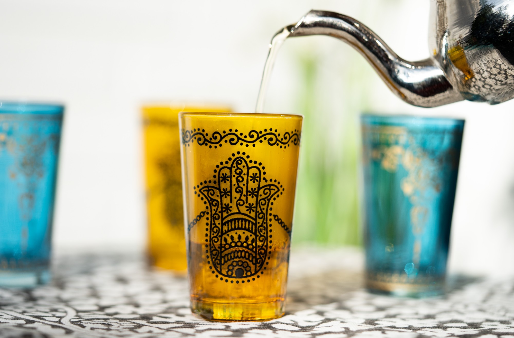 Teeglas 'Fatima', gelb, Ø 5 cm, H 9 cm zu 4,80