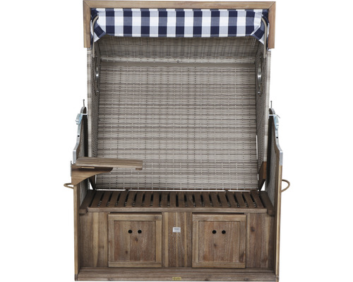 deVries Greenline 135+ strandstoel, stof 743, 130 x 80 cm, half-liggend, blauw