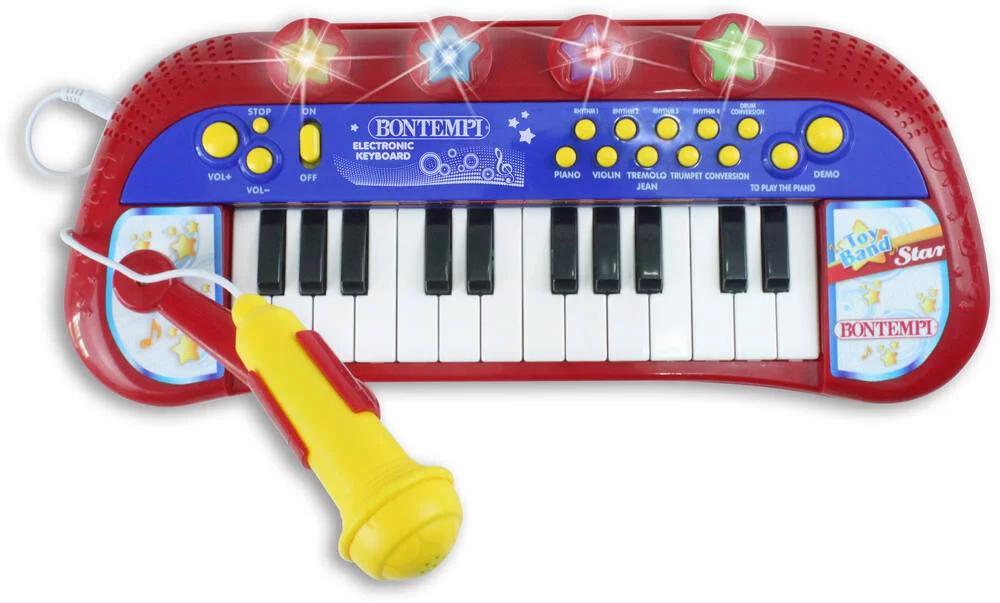 CLAVIER ELECTRONIQUE 24 TOUCHES SUR PIEDS AVEC TABOURET ET MICRO