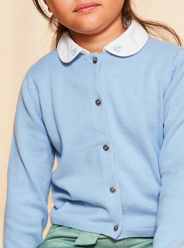 Cardigan bleu en coton