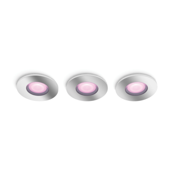 Philips Hue badkamerinbouwspot Xamento chroom - wit en gekleurd licht 5.7W - 3 spots