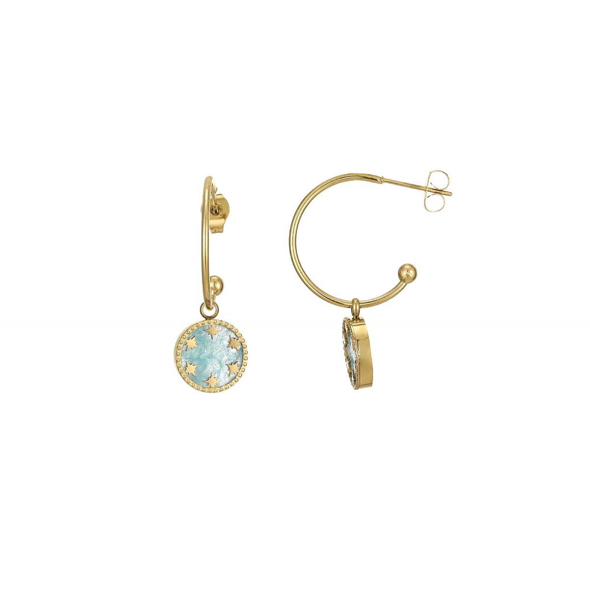 Boucles Etoiles pierre Amazonite