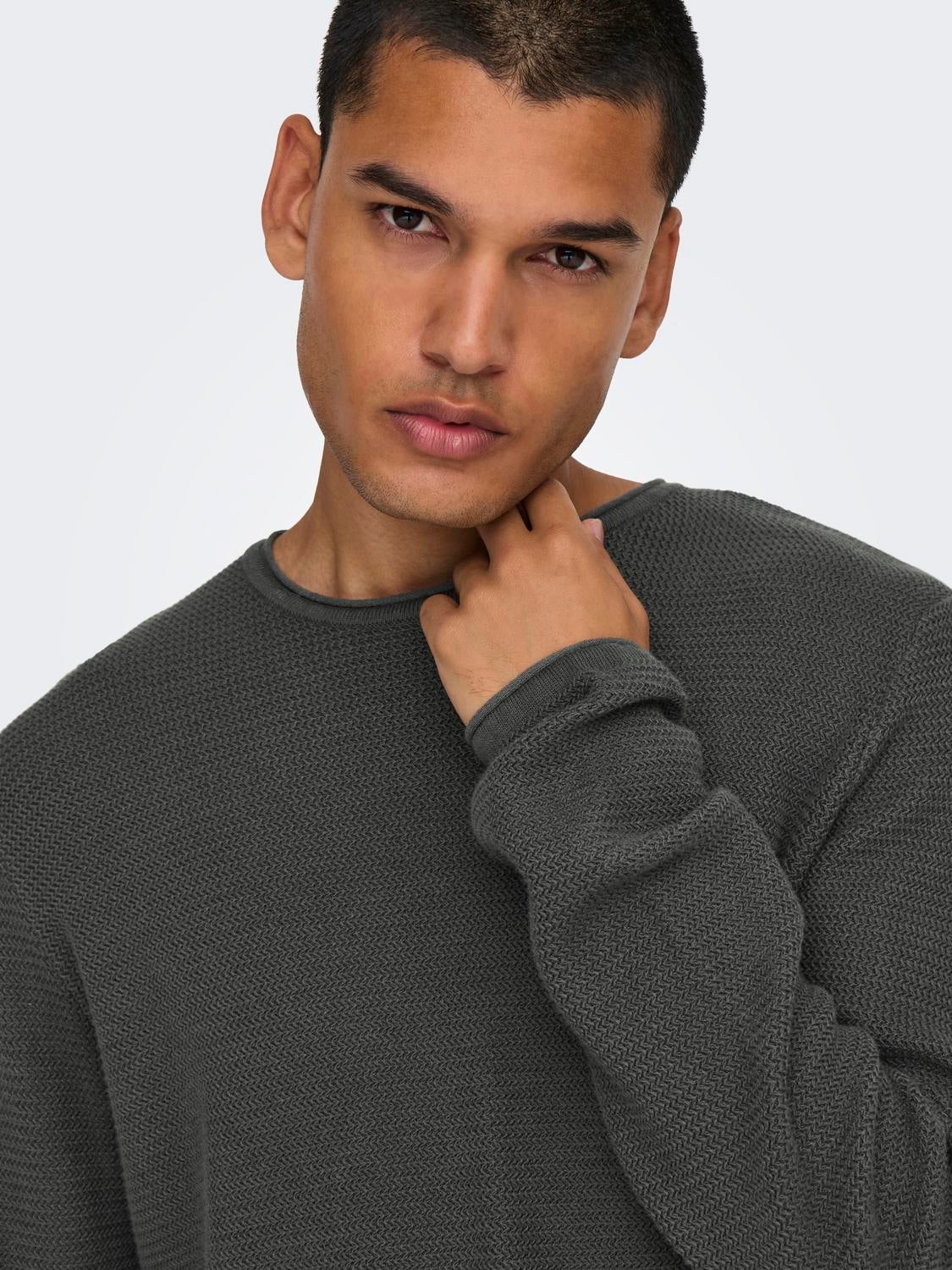 ONSERIC Pullover Grey Pinstripe
