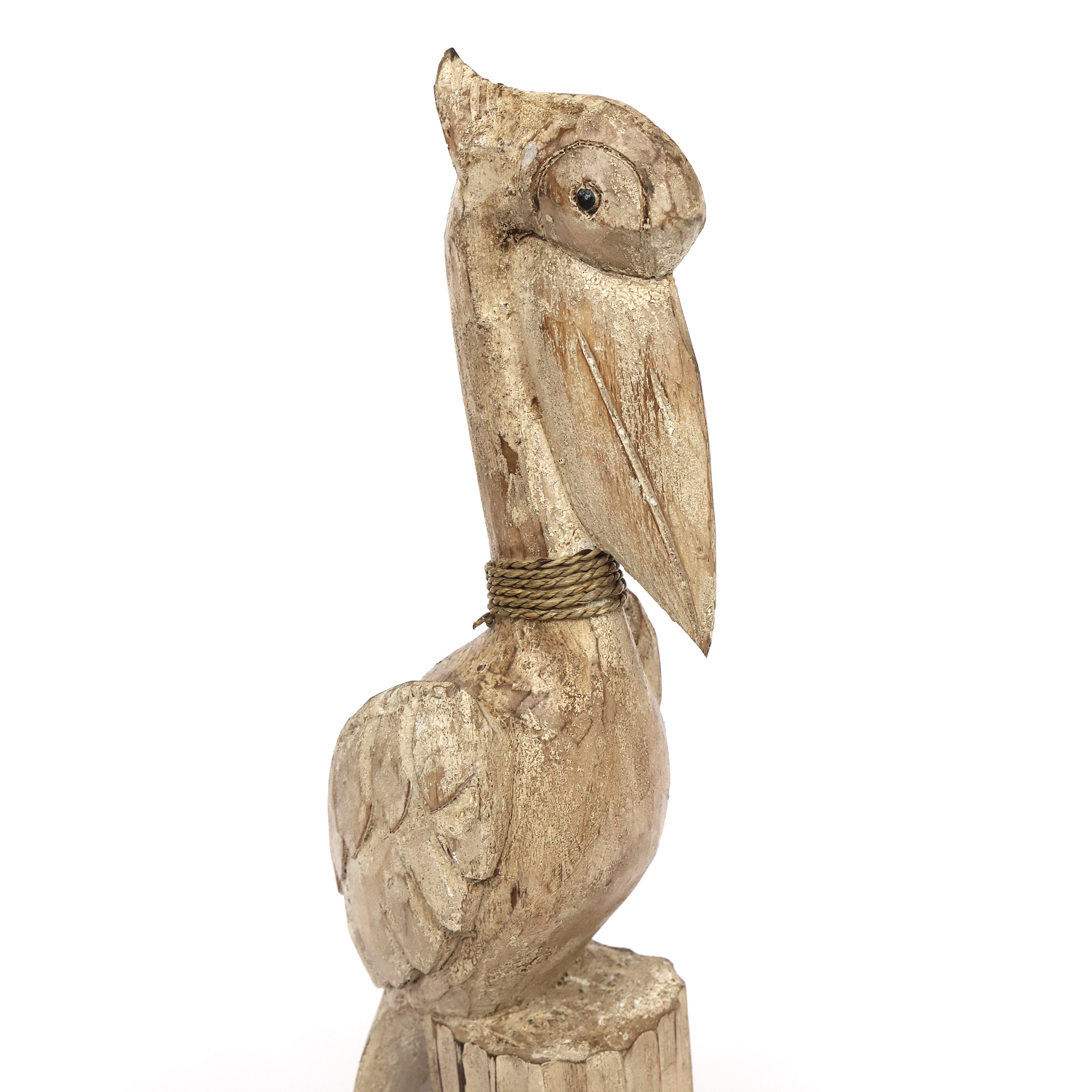 Holzskulptur 'Pelikan' natur, H 50 cm, B 20 cm, L 15 cm von fischer's lagerhaus