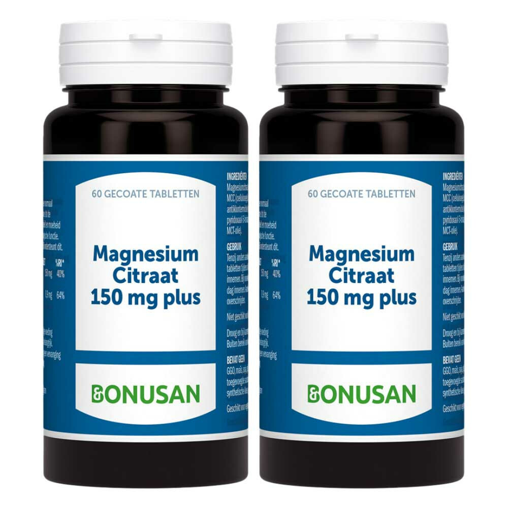 2x Bonusan Magnesiumcitraat 150mg 60 tabletten