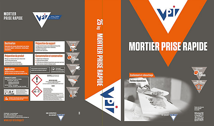 Mortier prise rapide rénovation VPI 25kg