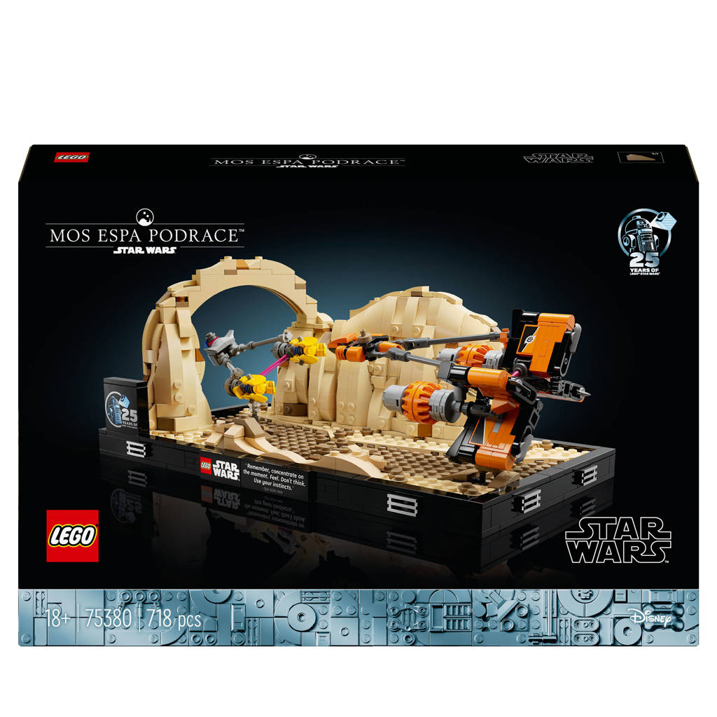 Aanrader voor de Star Wars verzamelaarsMos Espa Podrace diorama, The Phantom Menace Bouwpakket voor Volwassenen 75380