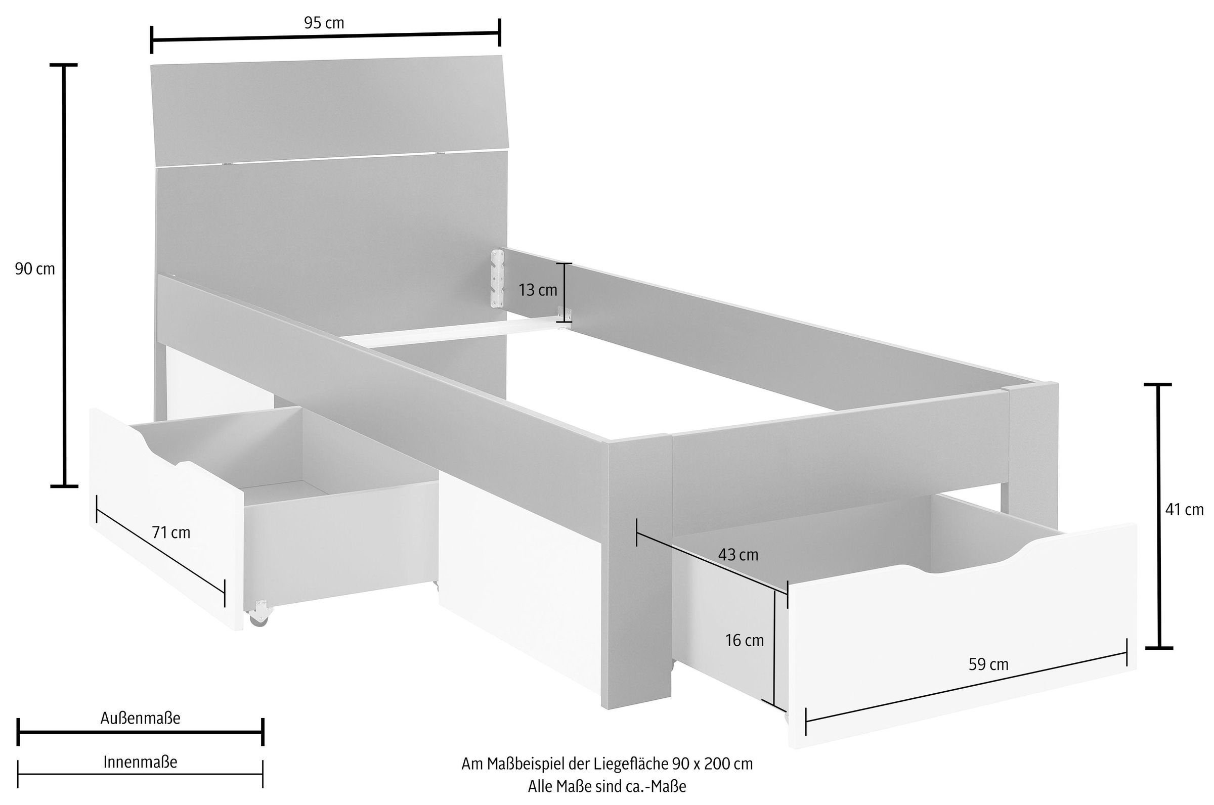 rauch Bett »Einzelbett Doppelbett Stauraum FLEXX Breiten 90/140/180 cm« Einzelbett Doppelbett Stauraum FLEXX Breiten 90/140/180 cm
