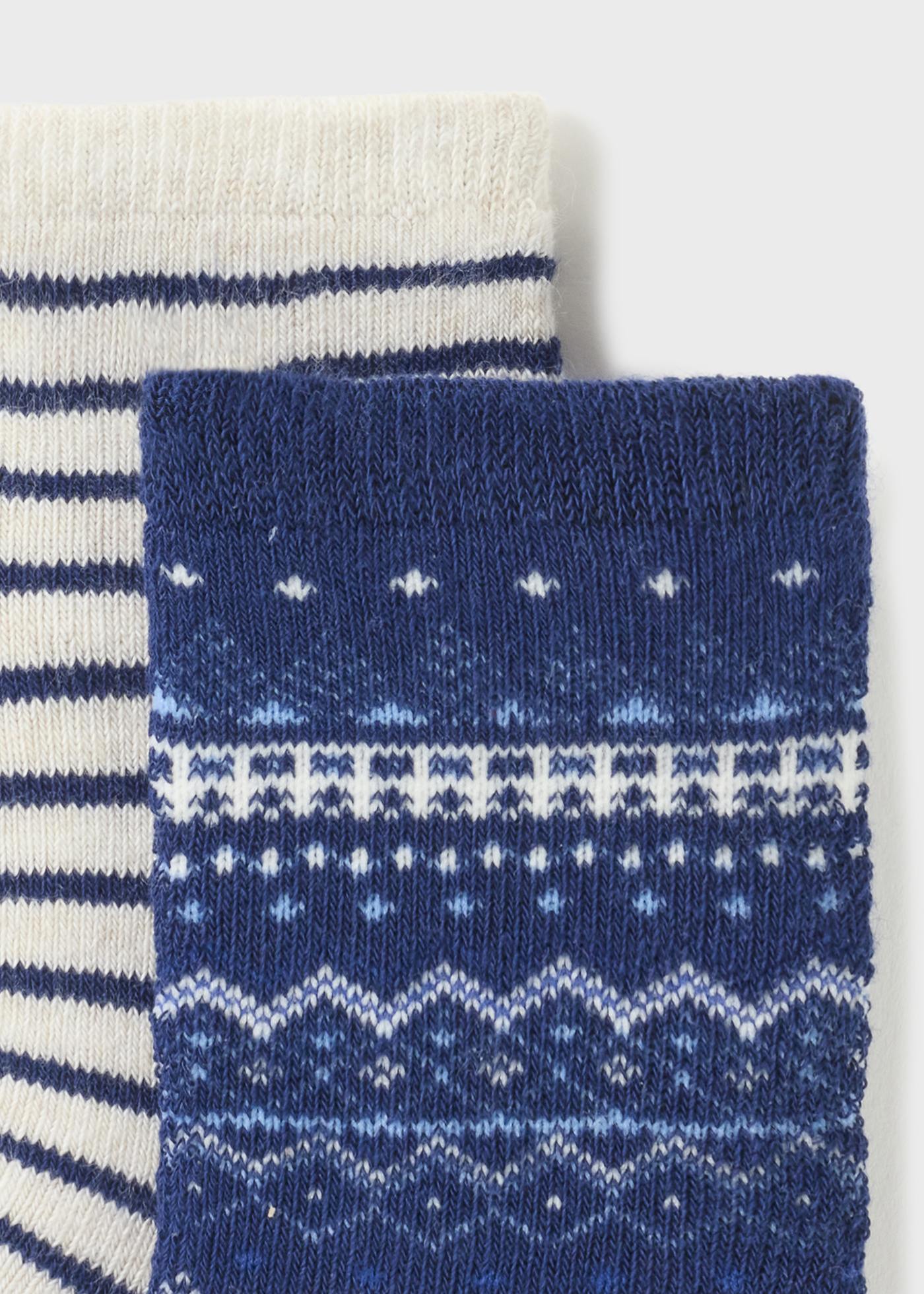 Conjunto de 2 meias de bebê antiderrapantes em algodão orgânico