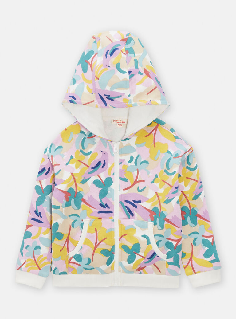 Haut de jogging imprimé aquarelle écru pour fille