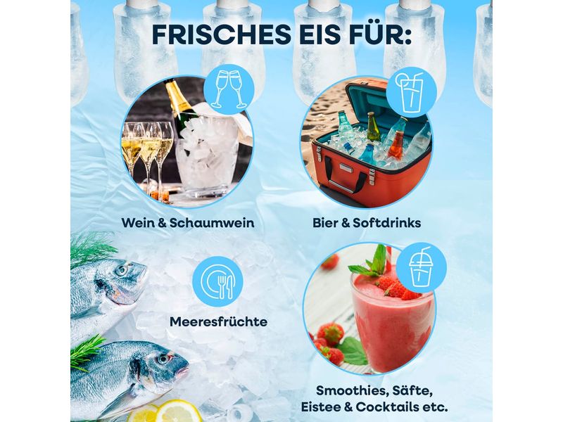 GOURMETmaxx Eiswürfelmaschine 12 kg/24h Eiswürfelmaschine mit Auffangkorb und Eisschaufel