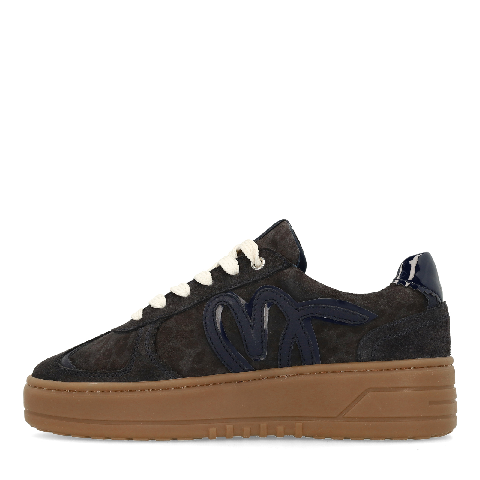 Donkerblauwe suède sneakers