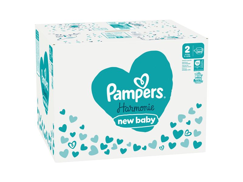 Pampers Windeln Harmonie Mini Grösse 2 Monatsbox 4-8 kg, 204 Stück