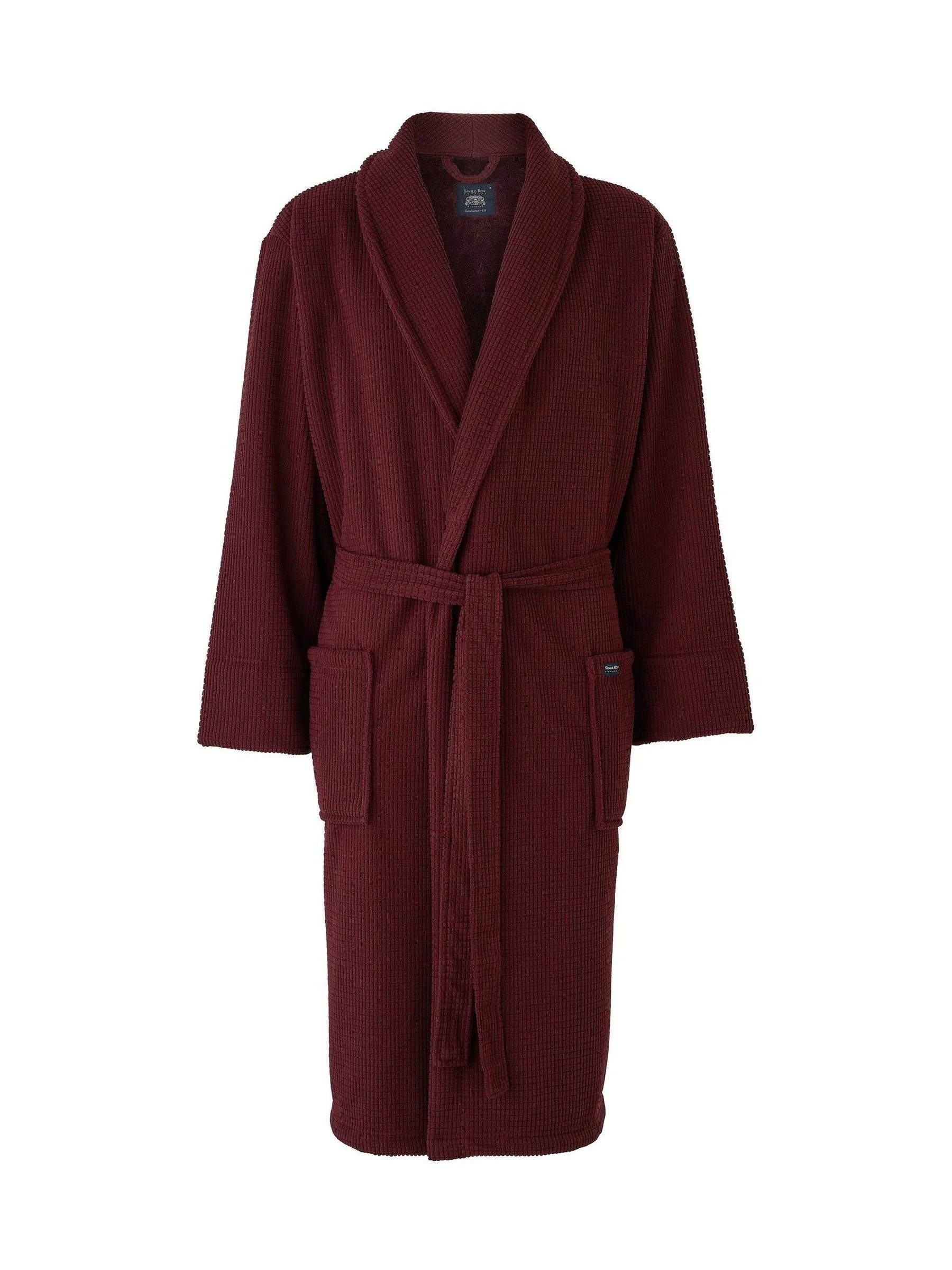 Savile Row Company Red Lightweight Soft Waffle Fleece Dressing Gown
