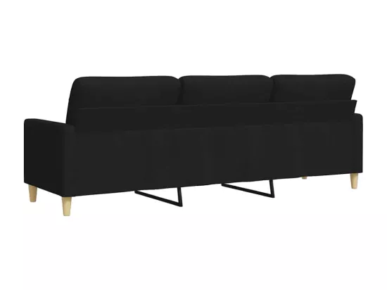 Canapé à 3 places Noir 210 cm Tissu