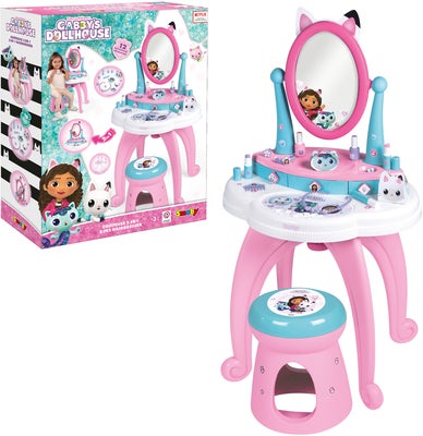 Smoby Gabby's Dollhouse 2-i-1 Sminkebord med Krakk