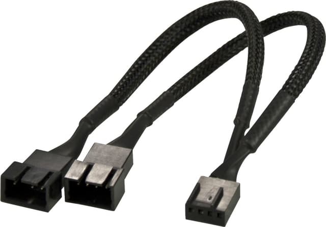 Akasa splitterkabel til 4-pins PWM-blæser, 0,1m, sort