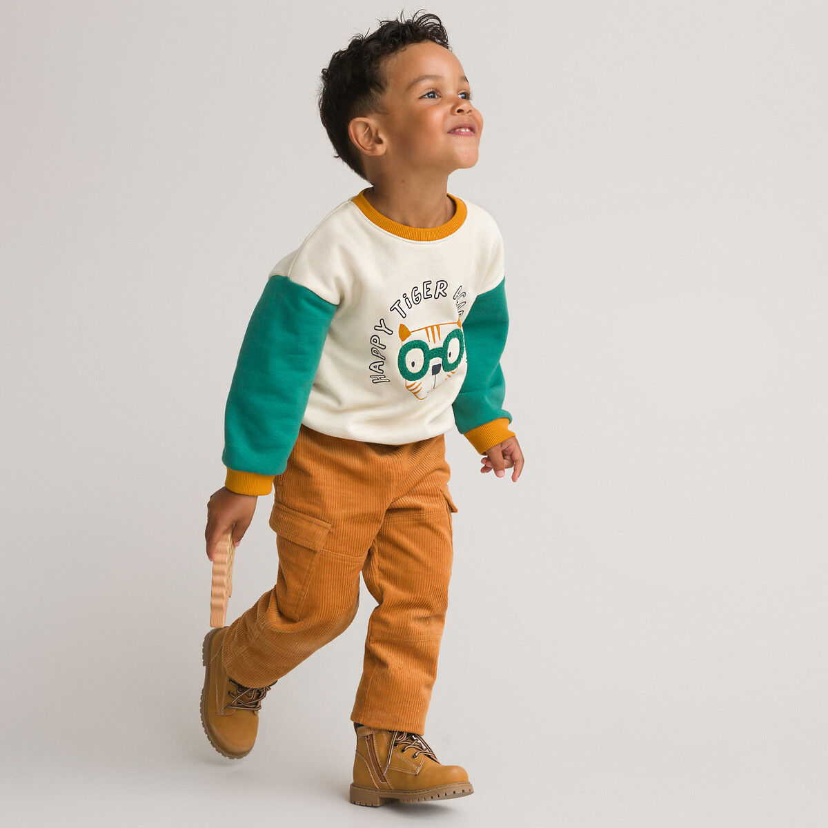 COLEÇÃO LA REDOUTE<br>Calças de veludo canelado, forro em jérsei