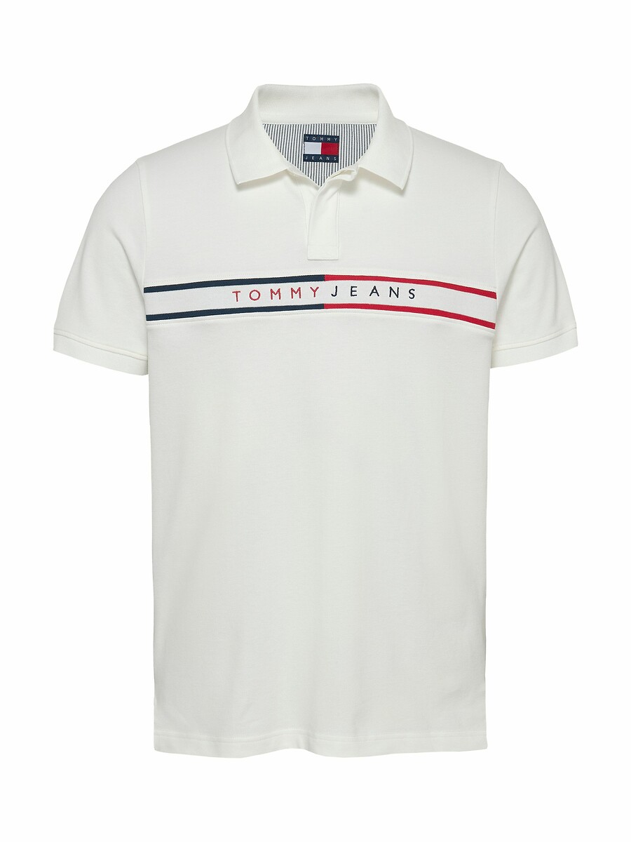 TOMMY JEANS<br>Polo slim-fit com listras coloridas