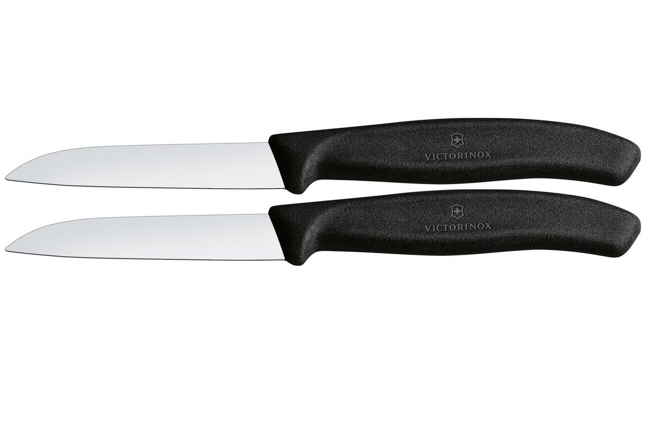 Victorinox Swiss Classic 6.7403.2 Straight, Black, set van 2 groentemesjes, 8 cm