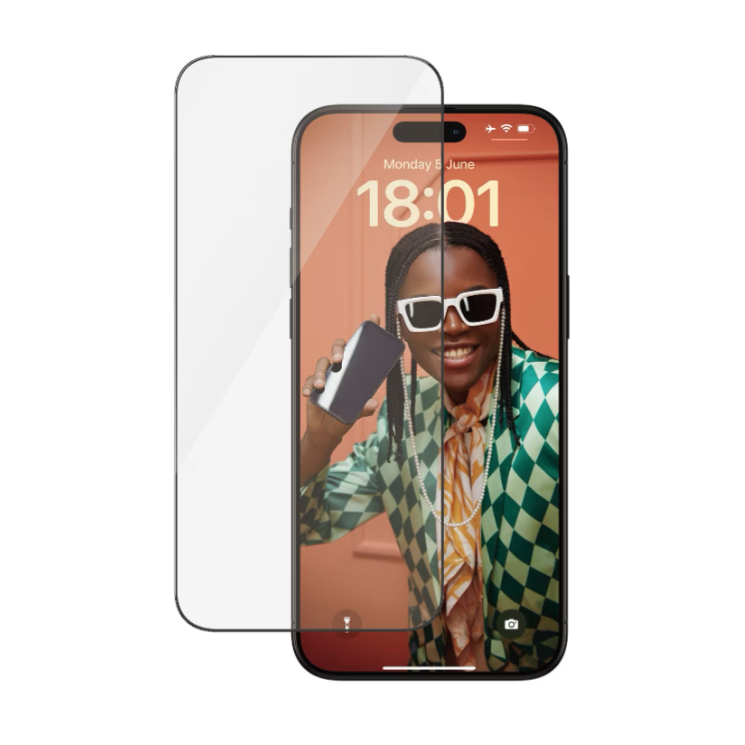 iPhone 15 Pro Max Antibakterielles Ultra Wide Fit Panzer Glas Displayschutz Case Friendly (2812)