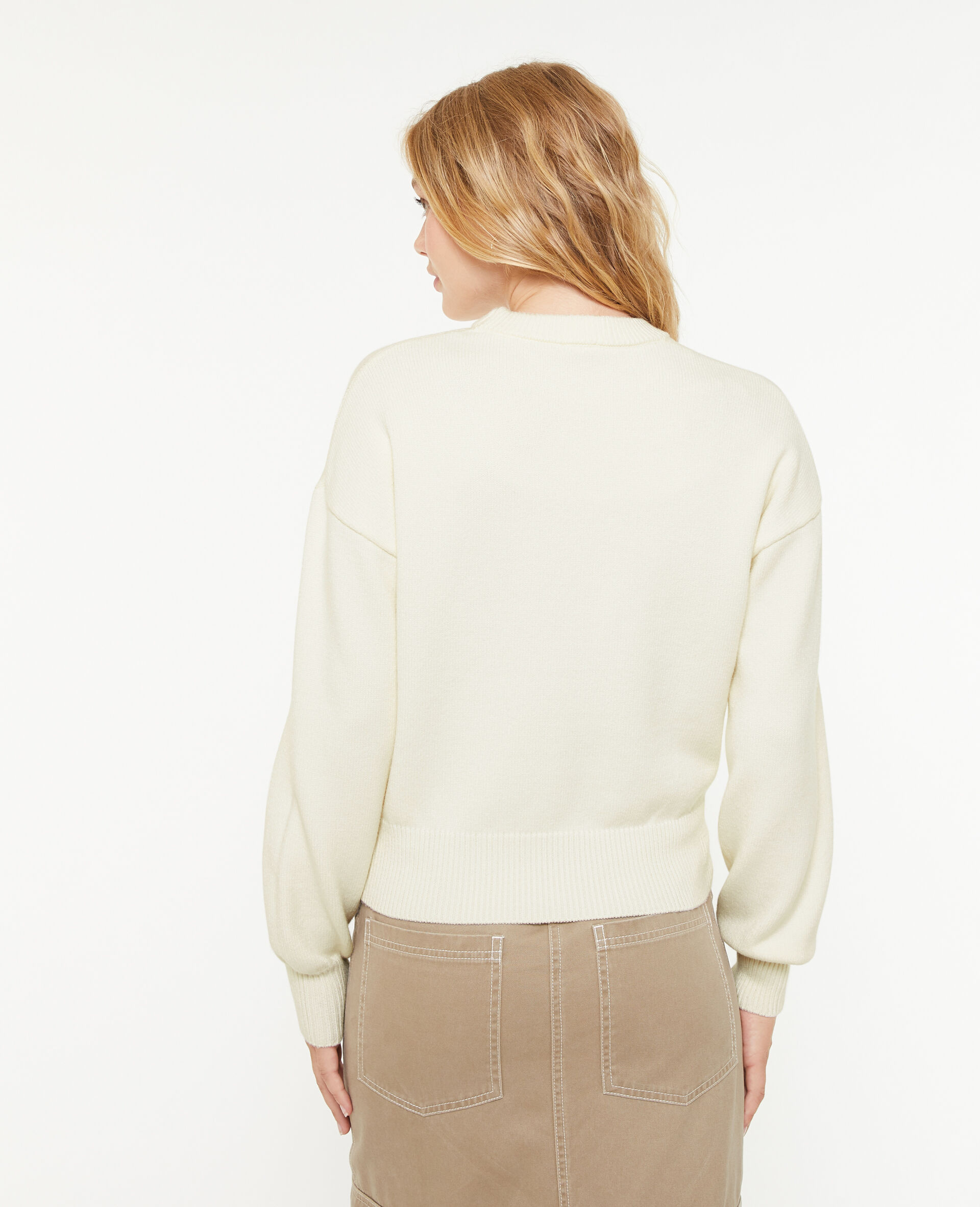 Pull col rond - Écru
